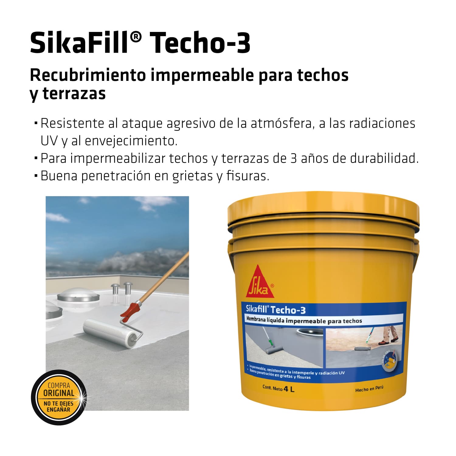 Sikafill techo 3 de 4 L