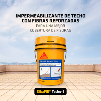 SikaFill Techo 5 Fibra 20 L Color Blanco